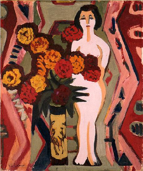 Ernst Ludwig Kirchner Still life with sculpture